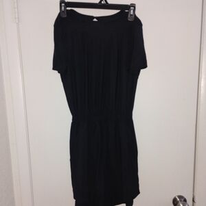 Lululemon Black Short Sleeve Shorts Jumpsuit With Open Back